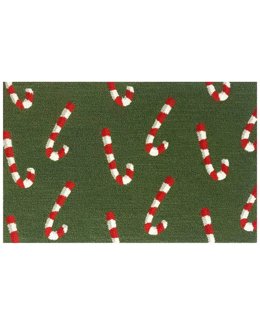 Candy Cane Doormat - Green, UV Polyester