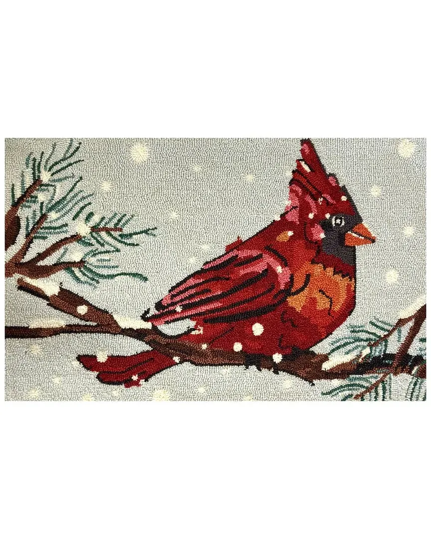 Cardinal in The Snow 24x36in Doormat - Grey image