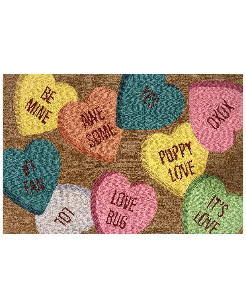 Convo Hearts Toss Indoor/Outdoor Doormat - Brandy