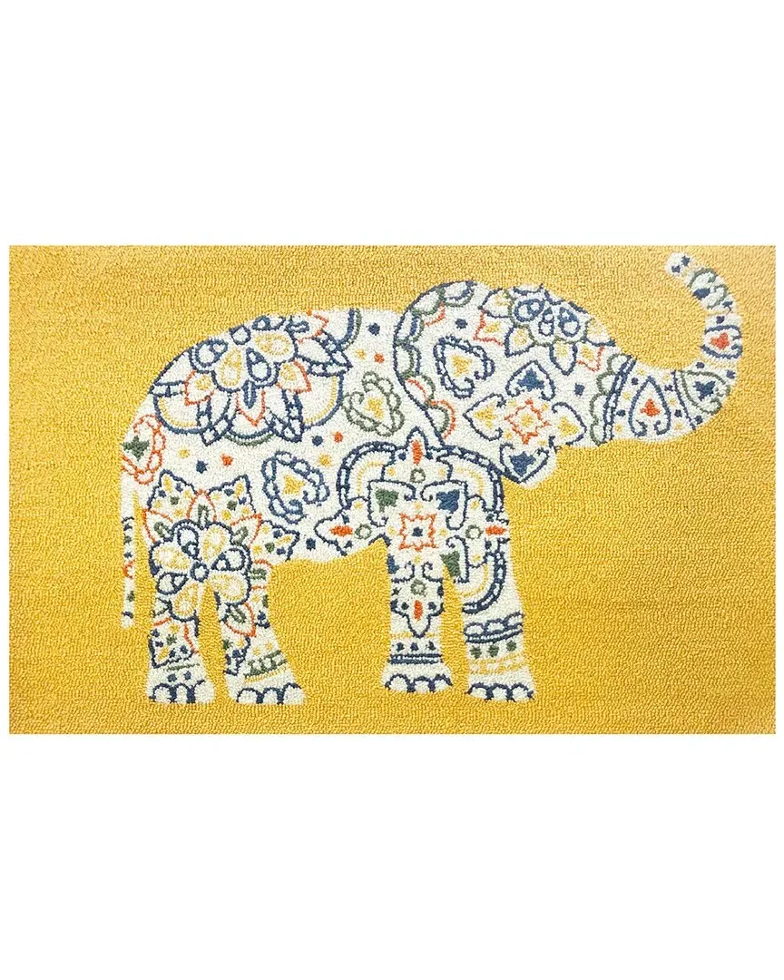 Elephant Indoor/Outdoor Doormat - Yellow, UV Polyester image