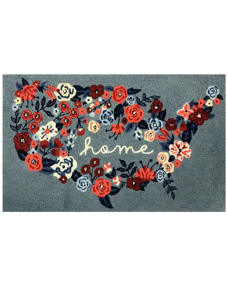 Floral Indoor/Outdoor Doormat - Chambray Blue, UV Polyester image
