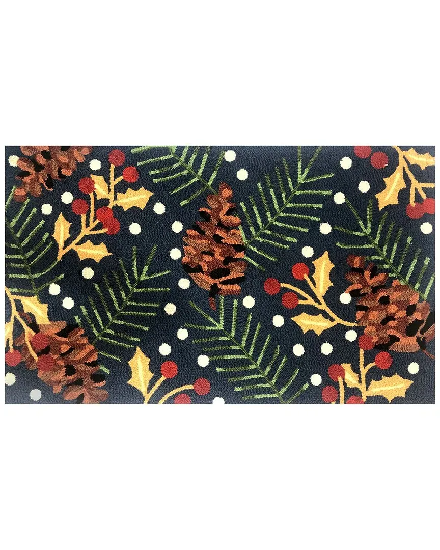 Happy Holly 30x48in Doormat - Indigo image