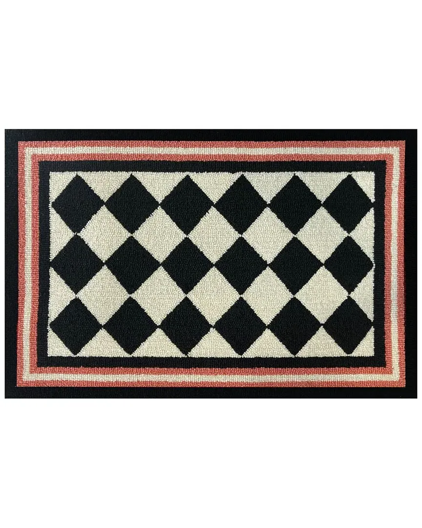 Harlequin Border Indoor/Outdoor Doormat - Orange