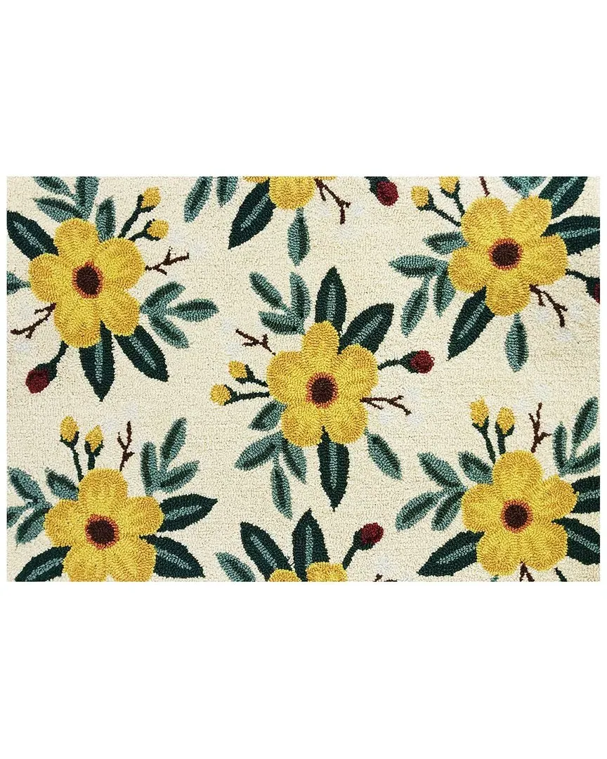 Harper Floral Indoor/Outdoor Doormat - Cream, UV Polyester