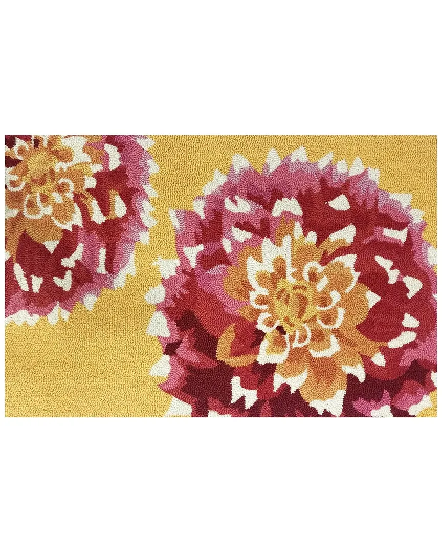 Heirloom Dahlia Indoor/Outdoor Doormat - Yellow, UV Polyester