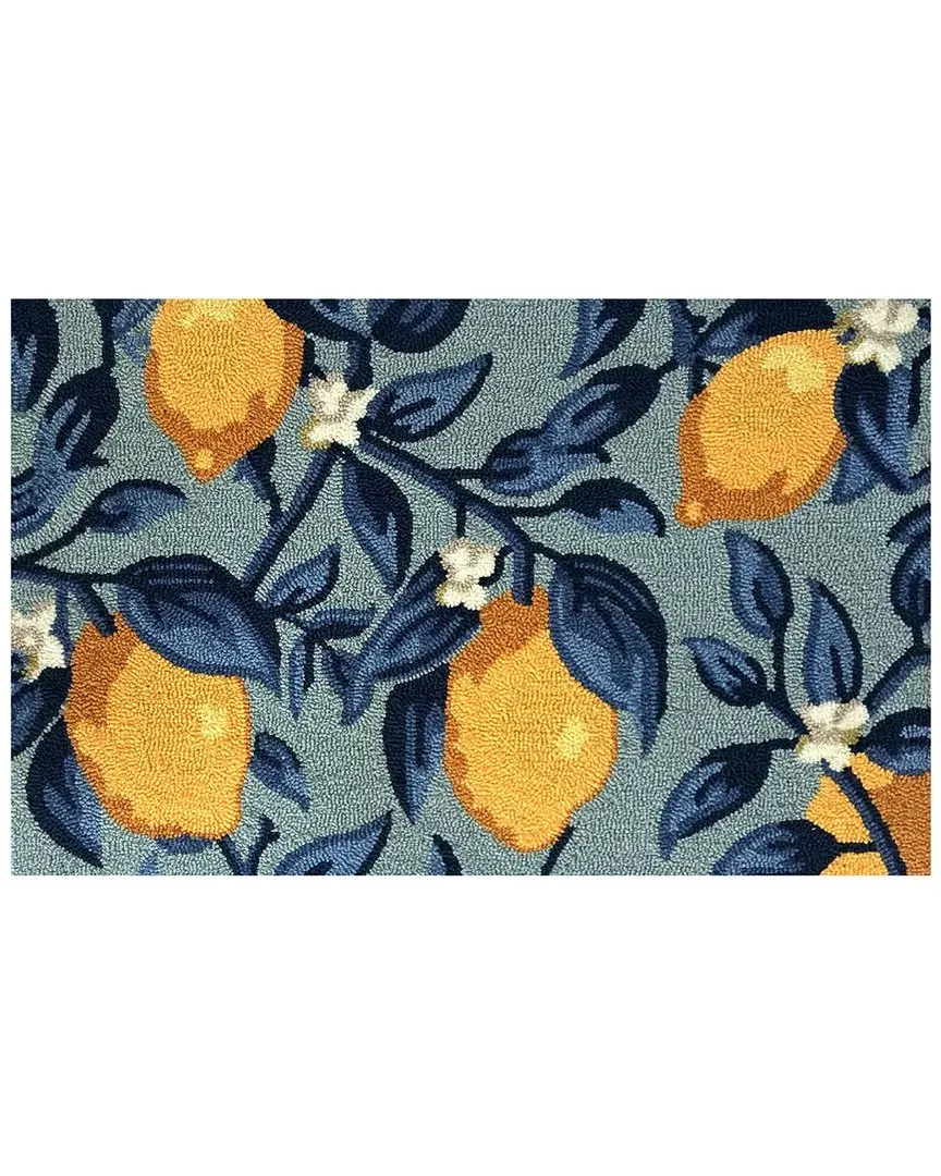 Lemon Vine Indoor/Outdoor Doormat - Blue, UV Polyester image