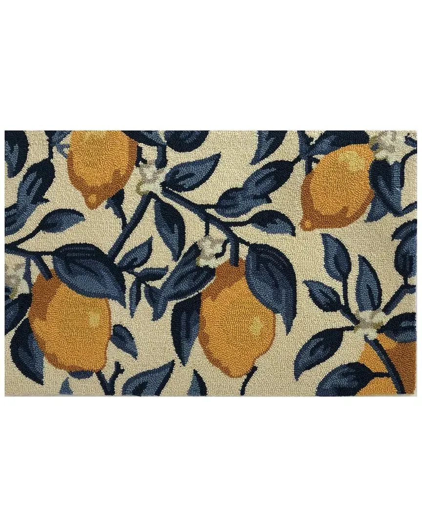Lemon Vine Indoor/Outdoor Doormat - White, UV Polyester