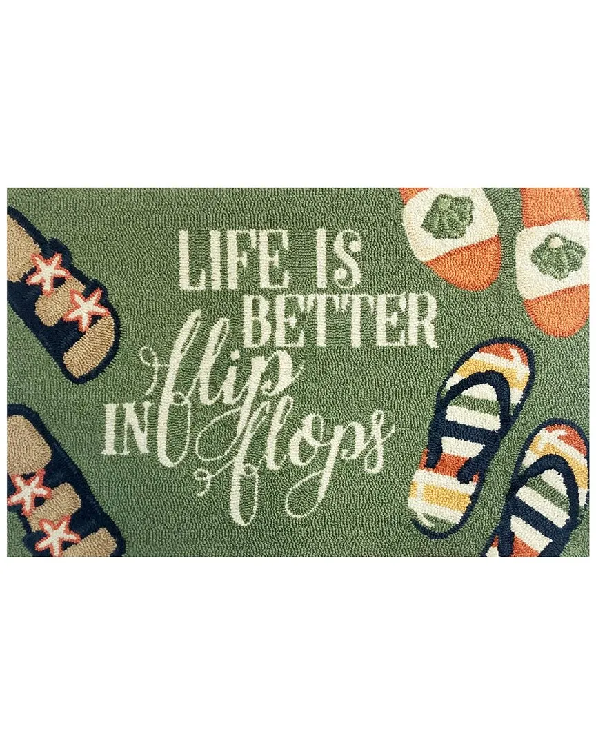 Life Is Better In Flip Flop Indoor/Outdoor Doormat - Green image