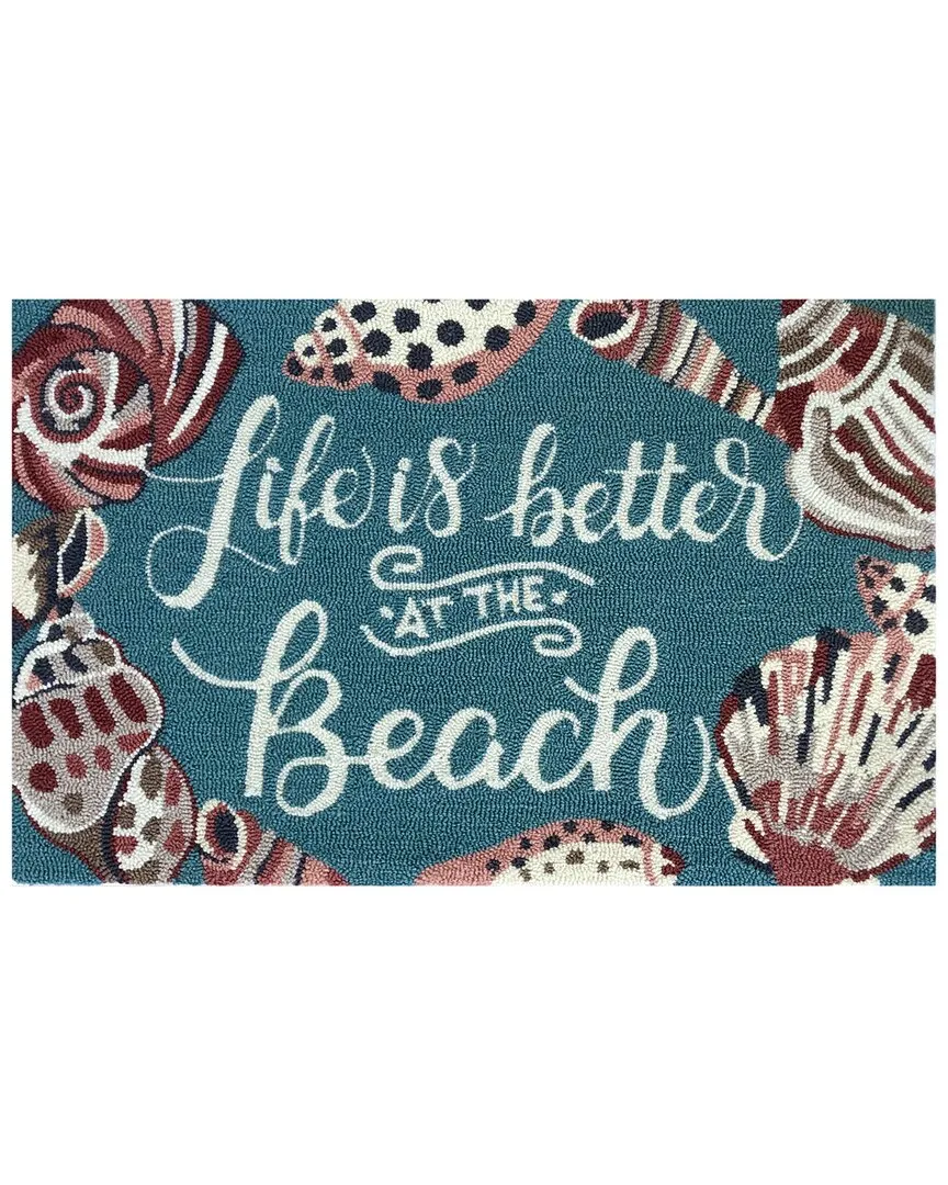 Life's A Beach Indoor/Outdoor Doormat - Aqua image