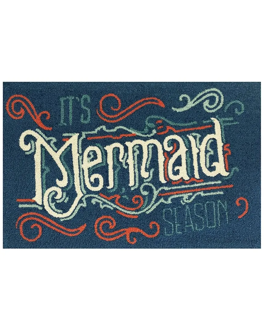 Mermaid Season Indoor/Outdoor Doormat - Navy, Polyester image