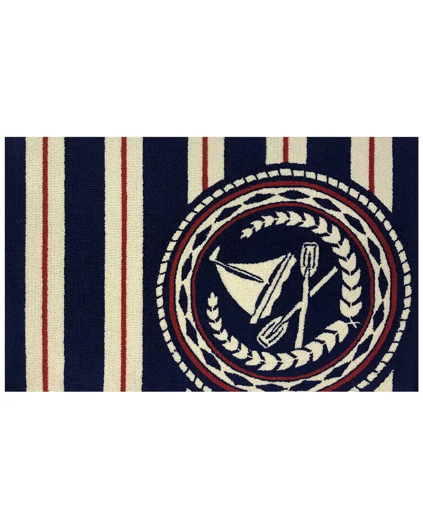 Nautical Boat Oars Indoor/Outdoor Doormat - Blue, Polyester image