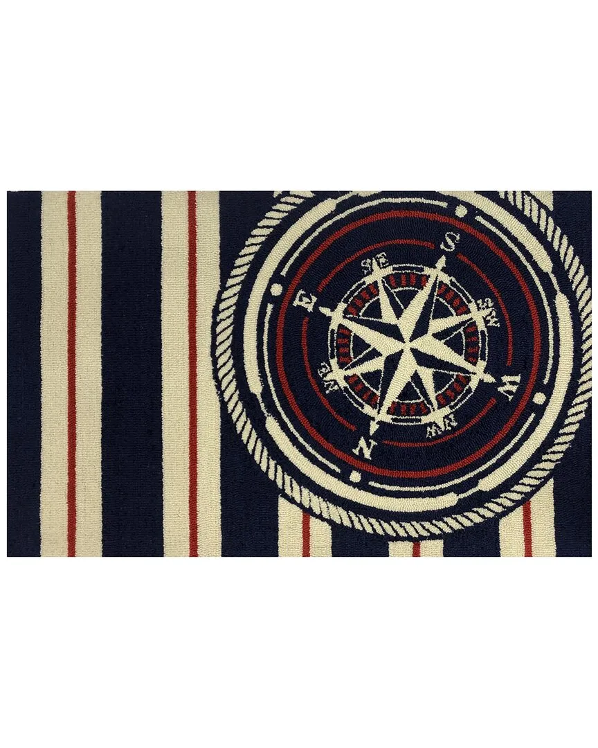 Nautical Compass Indoor/Outdoor Doormat - Blue, Polyester