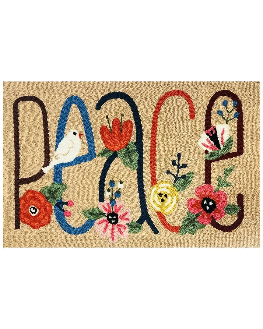 Peace Indoor/Outdoor Doormat - Tan, UV Polyester