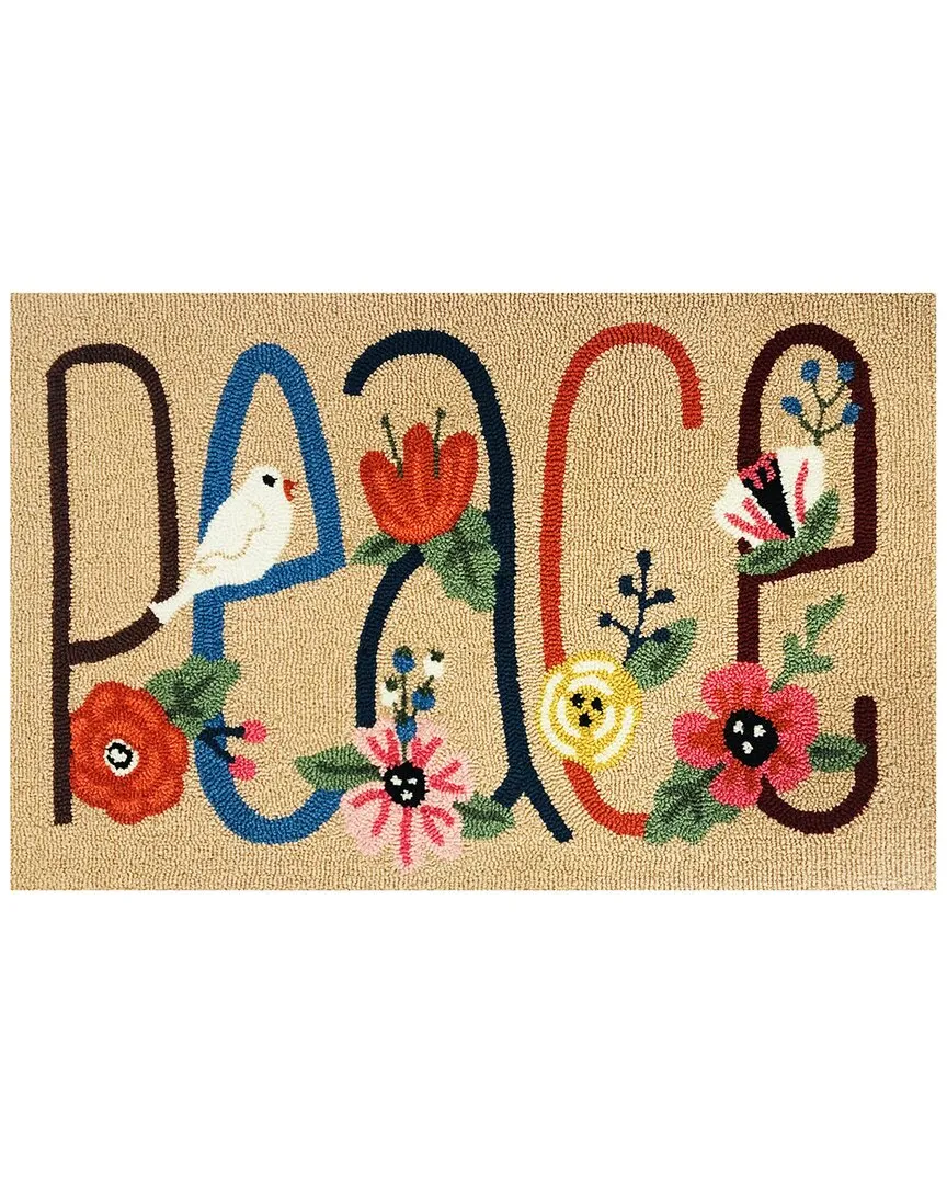 Peace Indoor/Outdoor Doormat - Tan, UV Polyester image