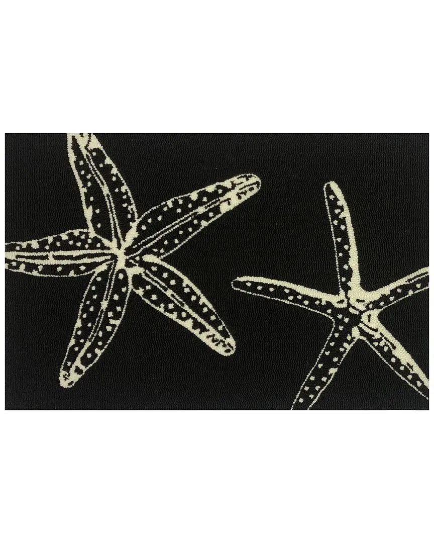 Starfish Outline Indoor/Outdoor Doormat - Black