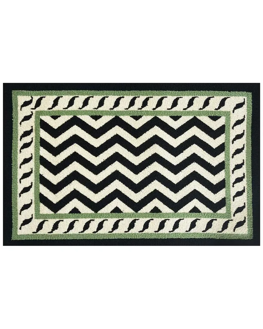 Uma Border Chevron Indoor/Outdoor Doormat - Black