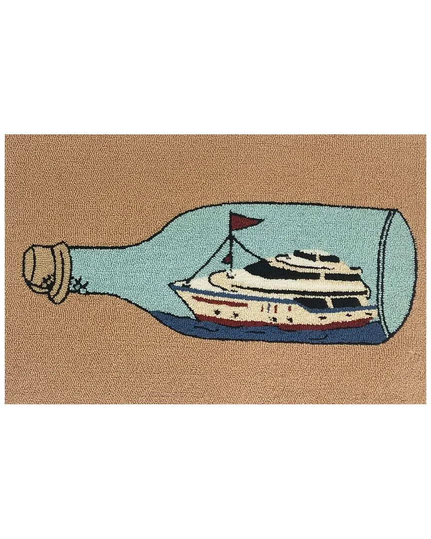 Yacht In A Bottle Indoor/Outdoor Doormat - Brown, Polyester image