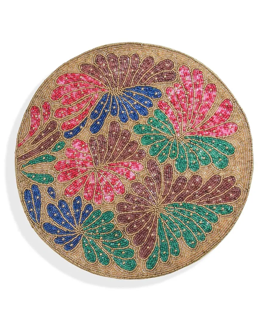Autumn Bloom Beaded Placemat - Multicolor