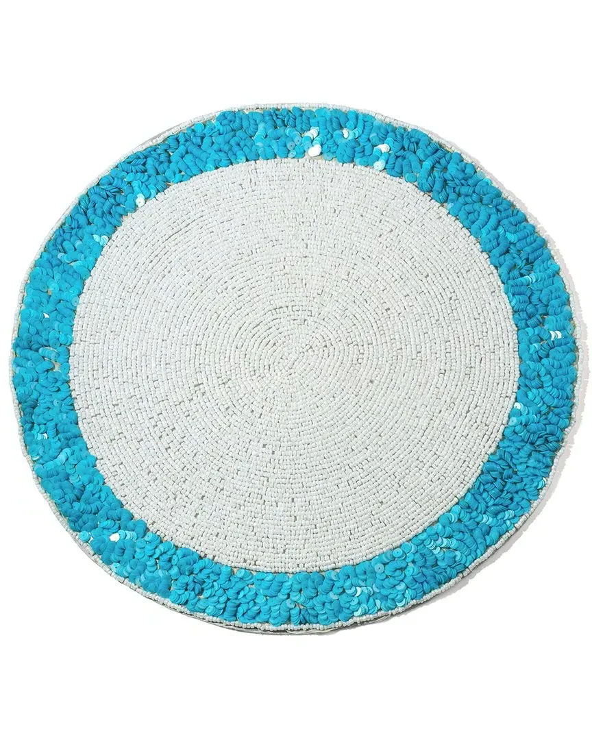 Azure Halo Beaded Placemat - Blue, Glass image