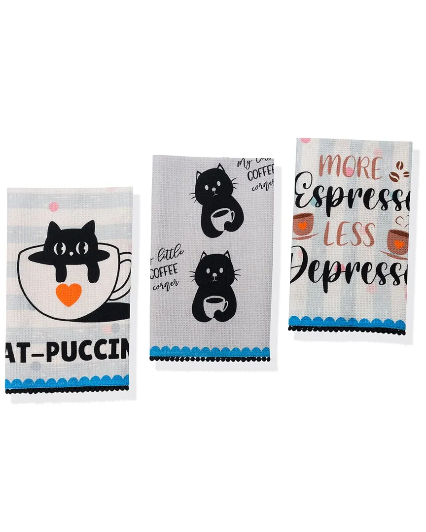 Cat-Puccino Kitchen Towel Set - Multi-Color, Cotton