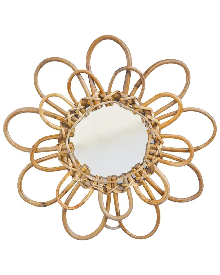 Flower Wall Mirror - Rattan Cane