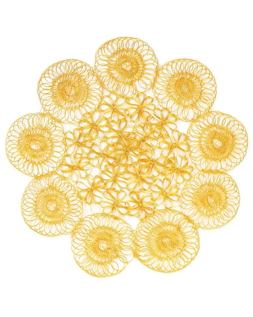Golden Orbit Round Metal Placemat - Gold