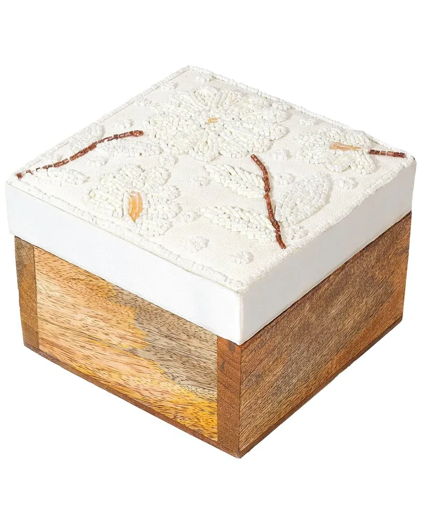 Ivory Bloom Keepsake Box - Multicolor, Mango Wood image