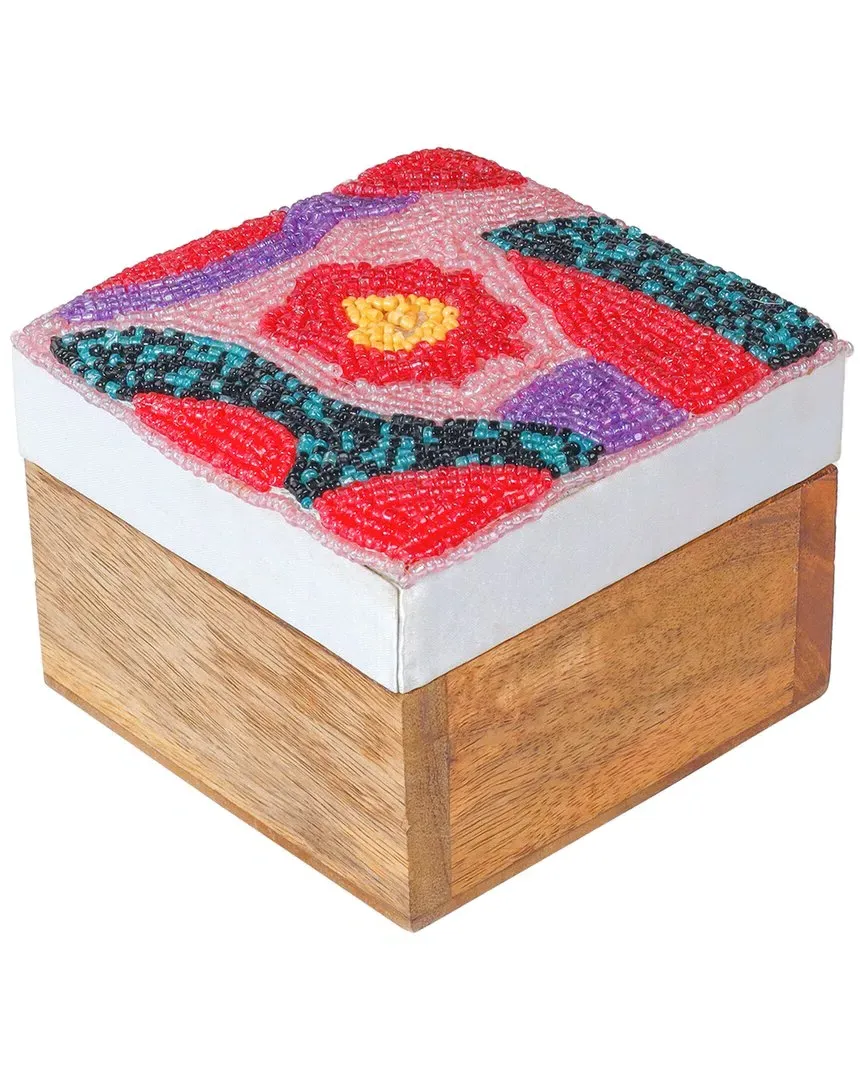 Mosaic Garden Keepsake Box - Multicolor, Mango Wood image