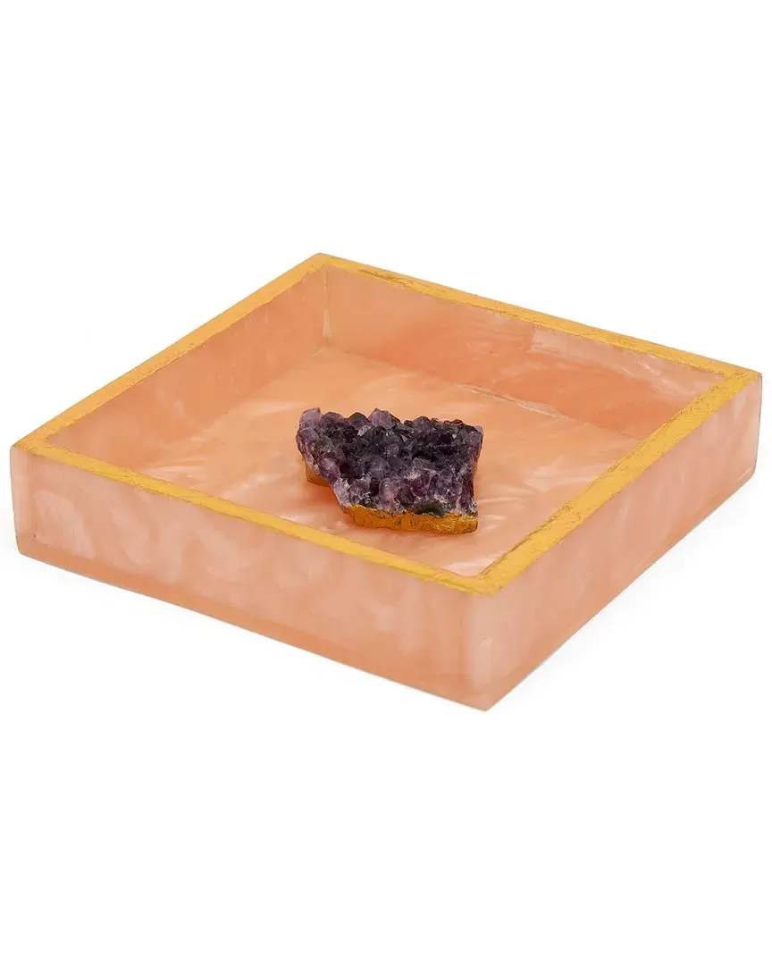 Napkin Holder with Amethyst Druzy - Pink, Resin image