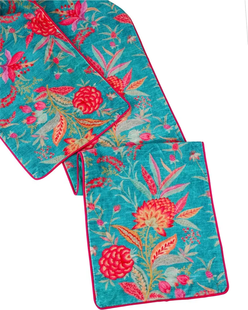 Opulent Sapphire Garden Velvet Runner - Multi image