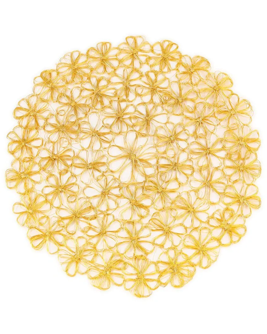 Petal Cluster Round Metal Placemat - Gold