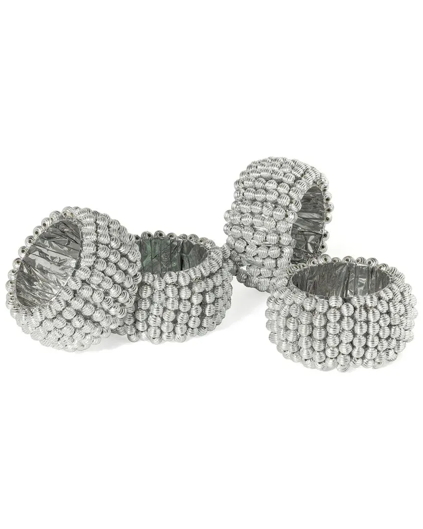 Radiant Rounds Napkin Rings Set of 4 - Silver image