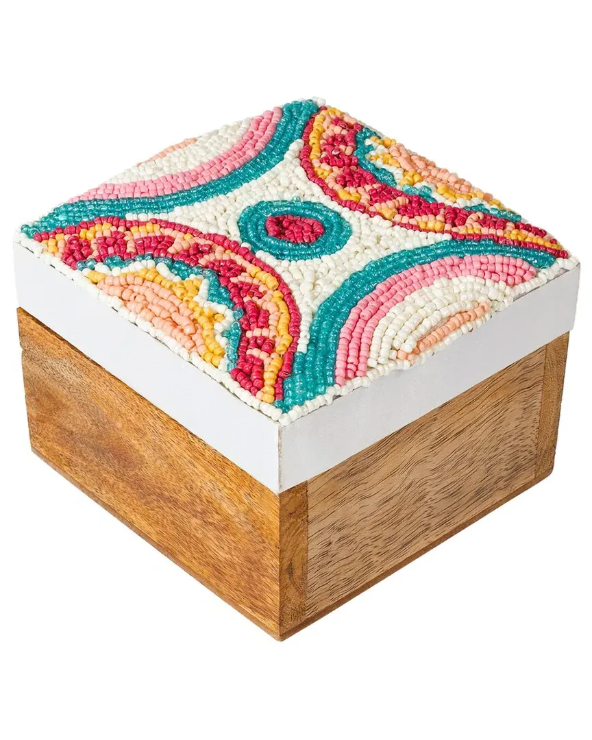 Rainbow Arc Keepsake Box - Multicolor, Mango Wood image