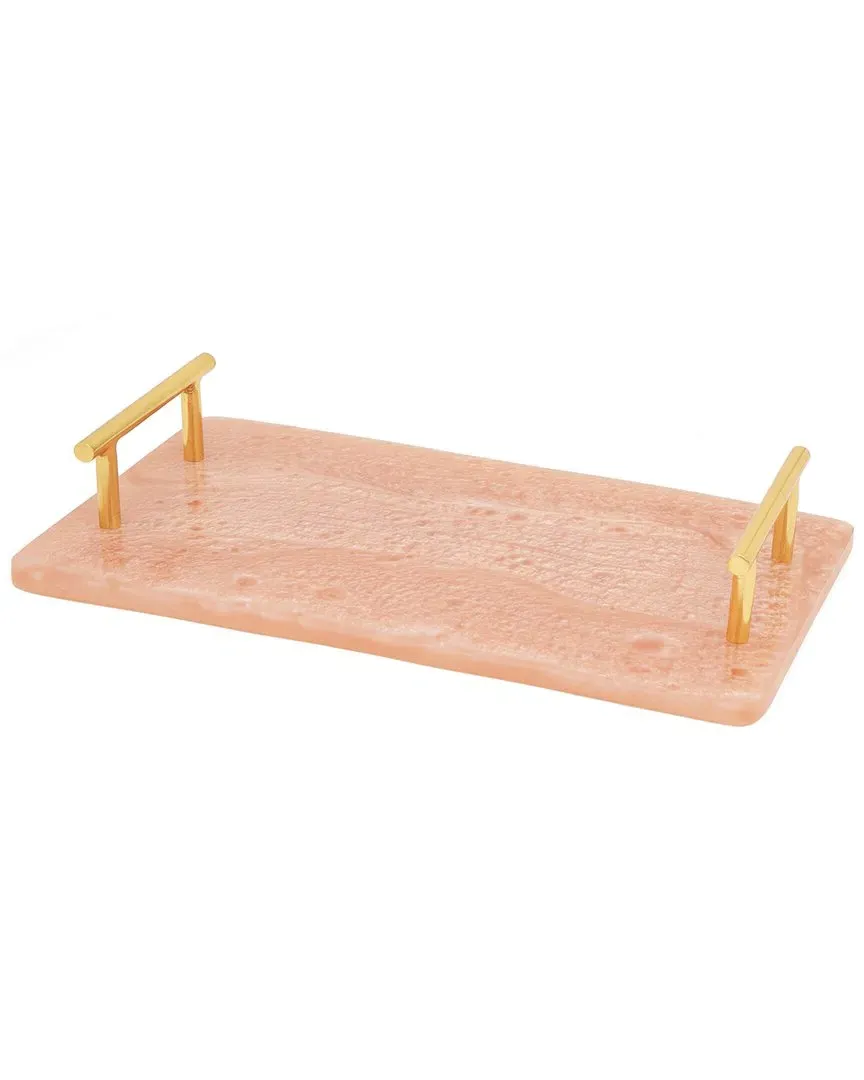 Resin Serving Board with Handles - Pink