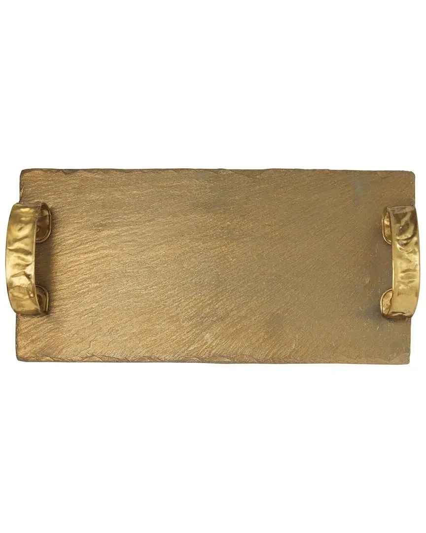 Resin Slate Cheese Platter with Handles - Green, Resin image