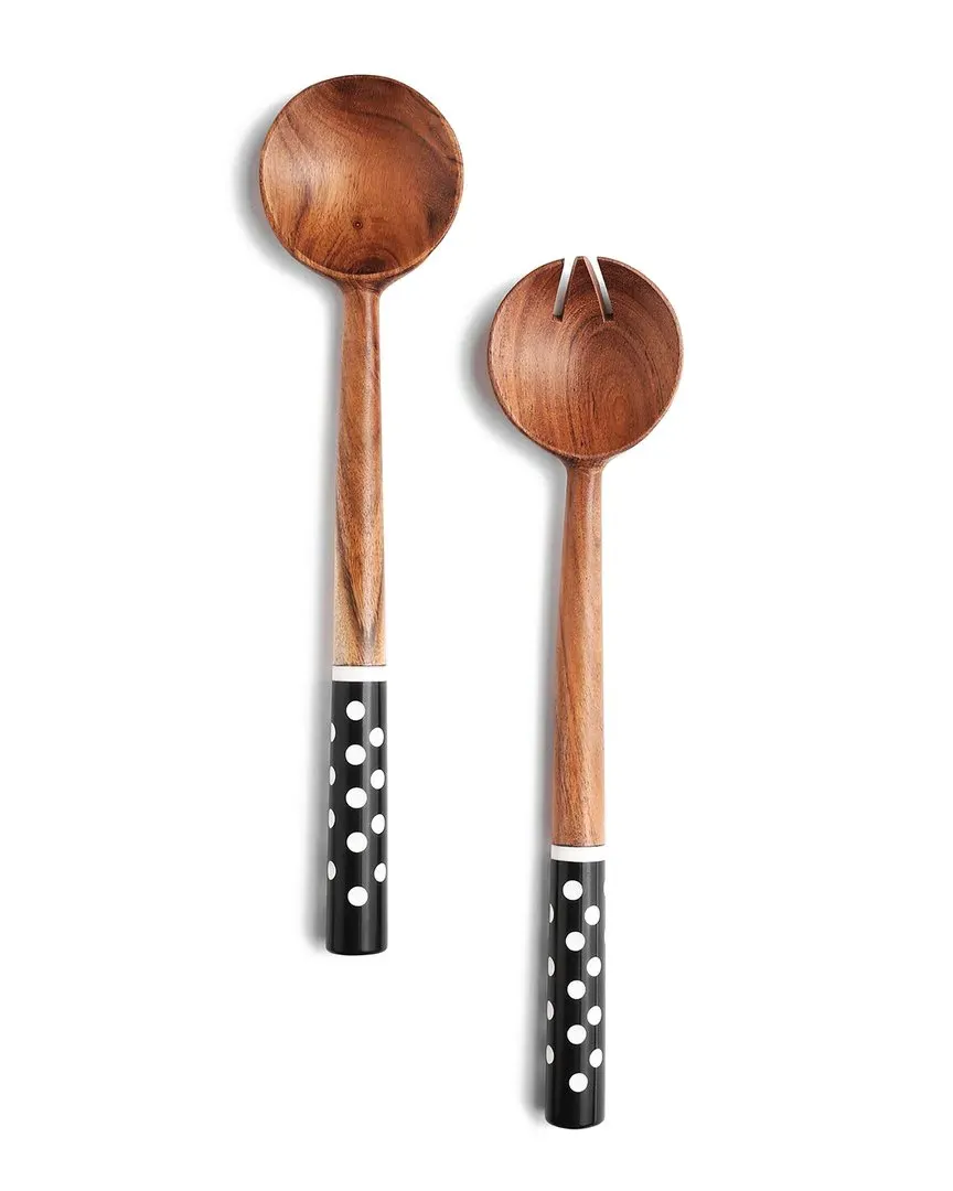Resin & Wood Salad Server Set - Acacia Wood image