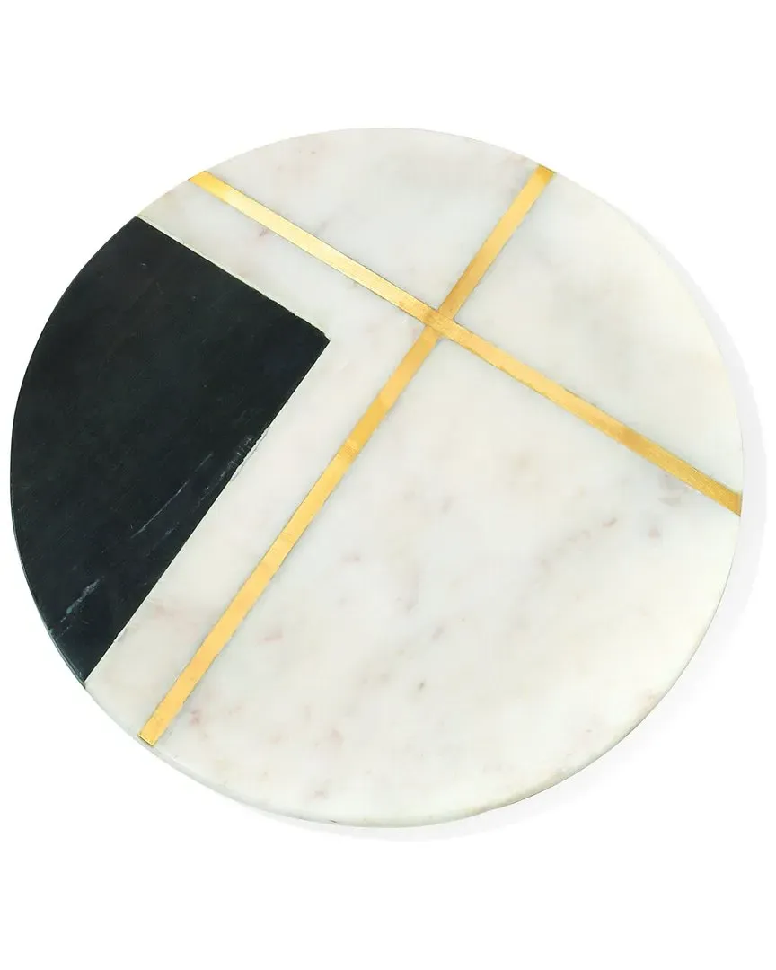Round Serving Platter - White, Marble