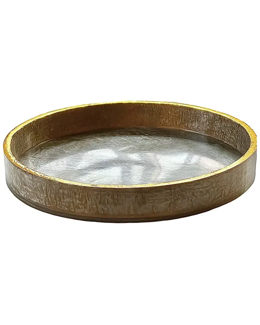 Round Serving Tray - Brown, Resin image