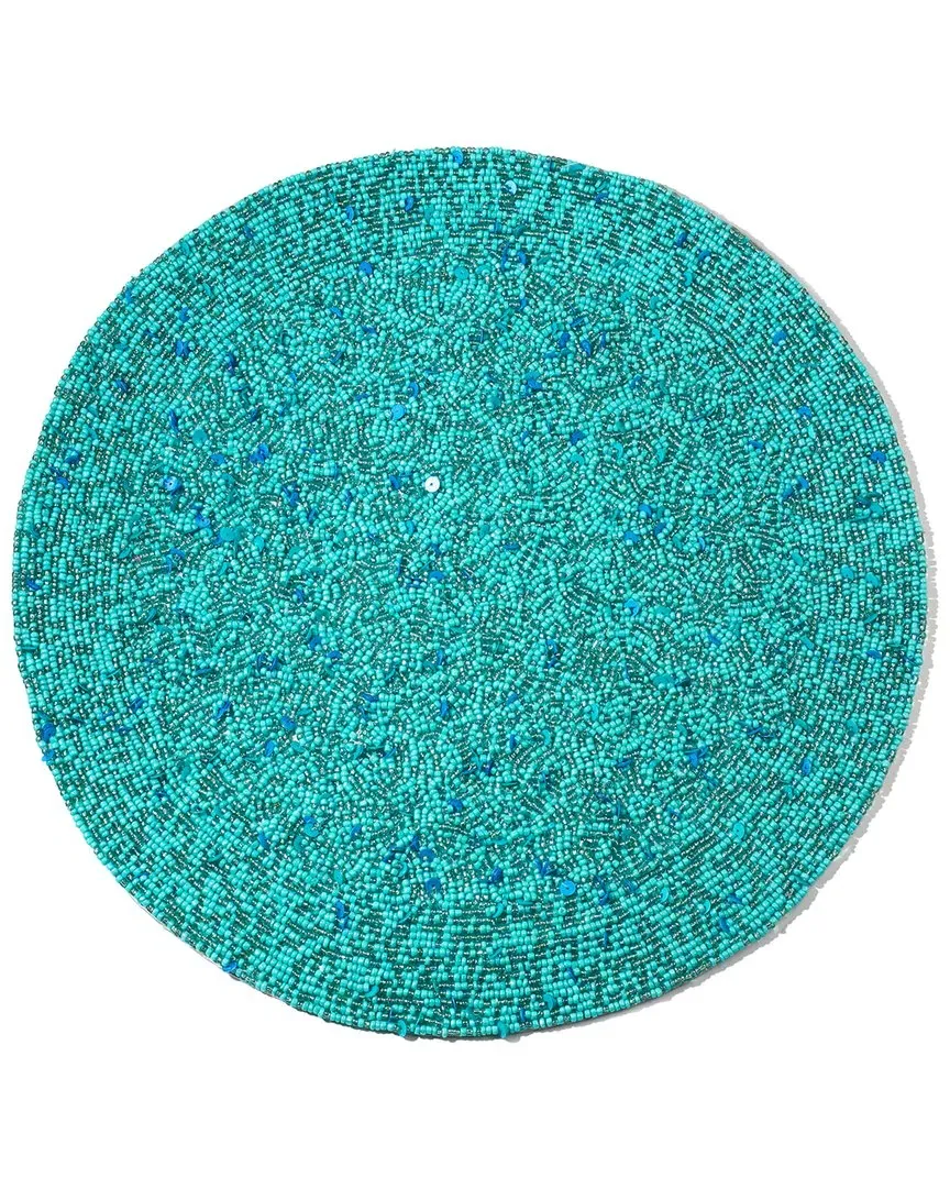 Turquoise Tide Beaded Placemat - Turquoise image