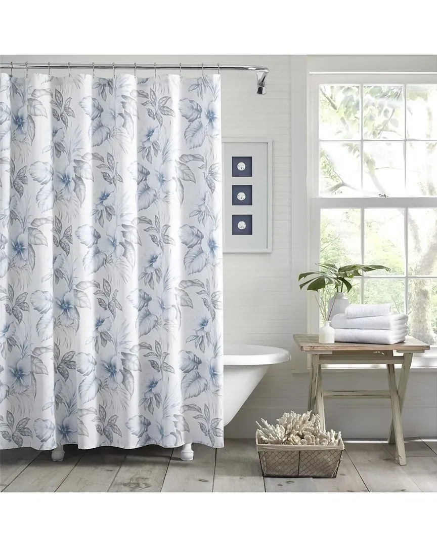 Casablanca Garden Cotton Twill Shower Curtain - Grey image