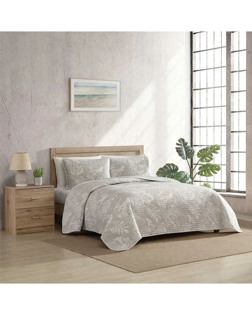 Jungle Toile Reversible Quilt Set - Beige, Cotton