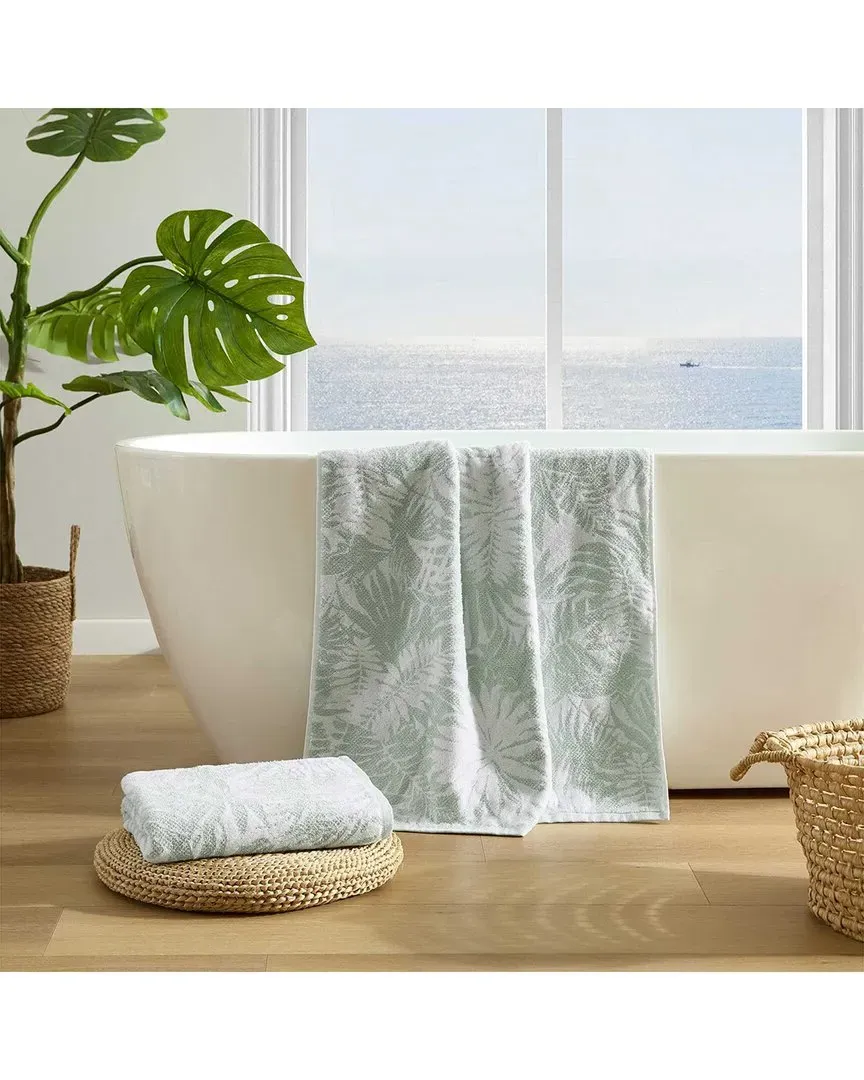 Lago Palm 2-Ply Cotton Jacquard Towel Set - Whirlpool image