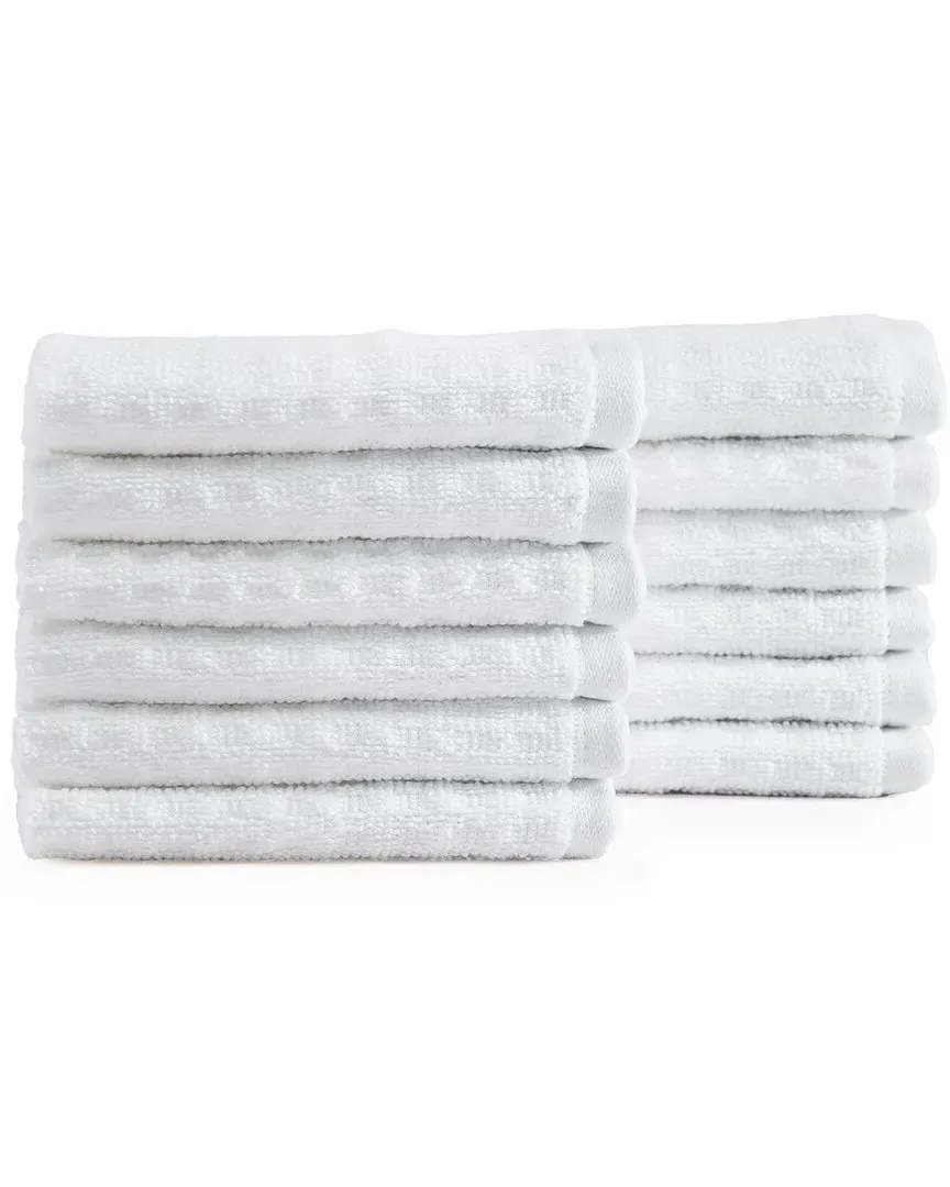 Northern Pacific Set of 12 Wash Towels - Brown, Cotton