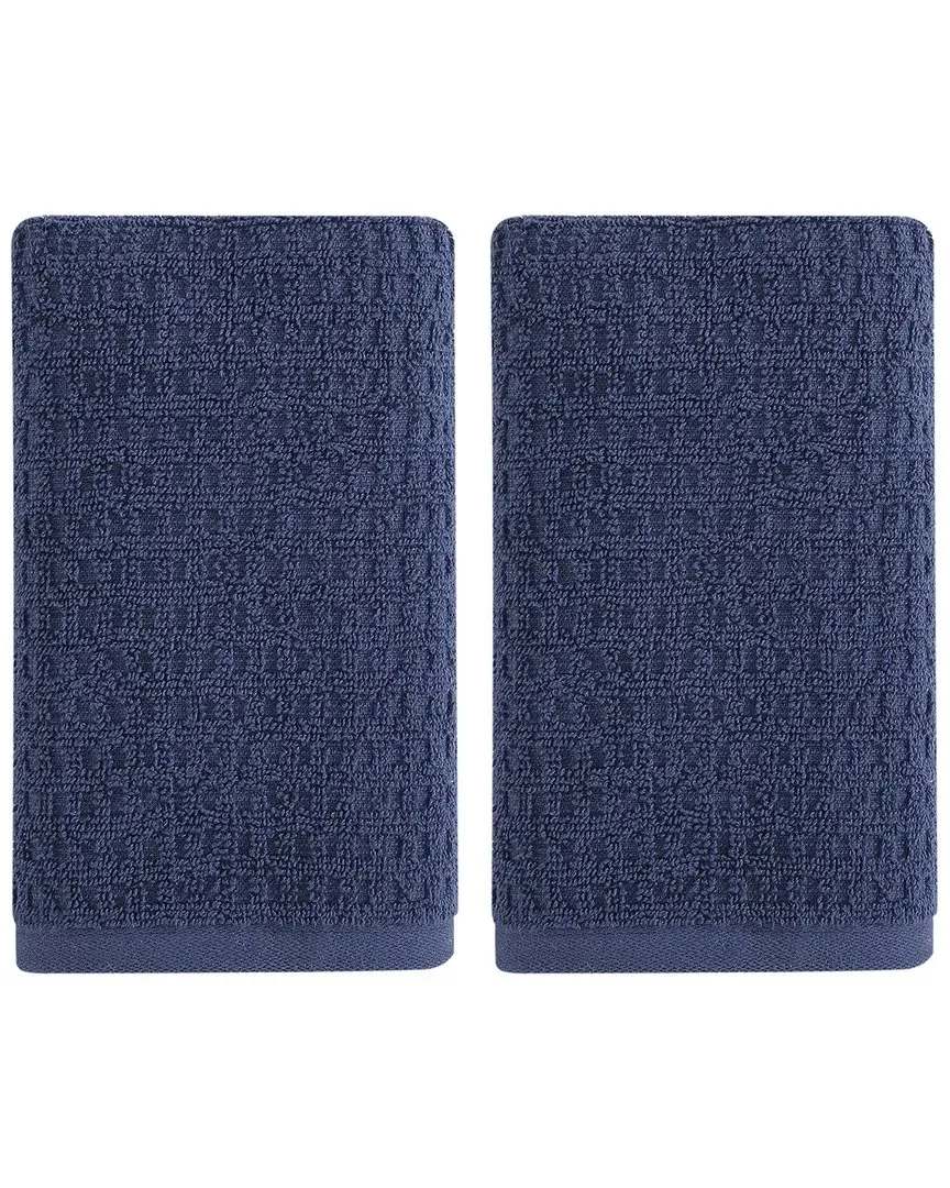 Northern Pacific Set of 2 Hand Towels - Blue, Cotton