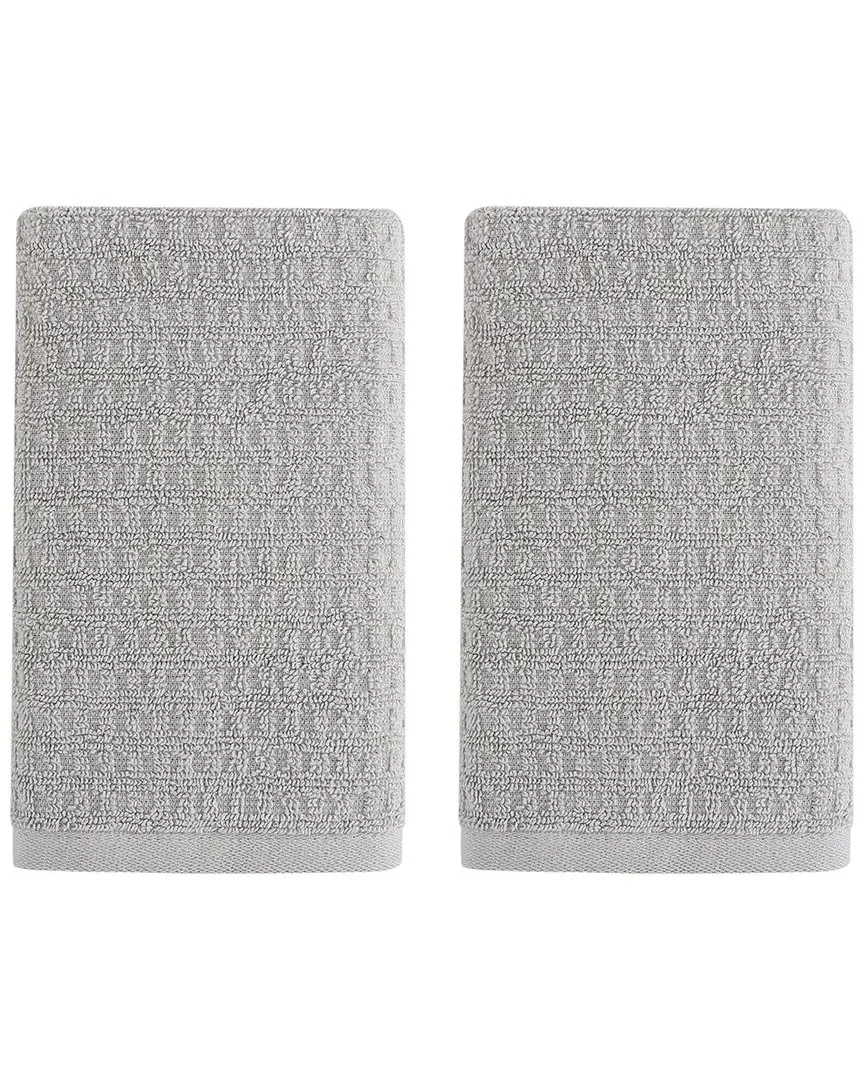 Northern Pacific Set of 2 Hand Towels - Grey, Cotton