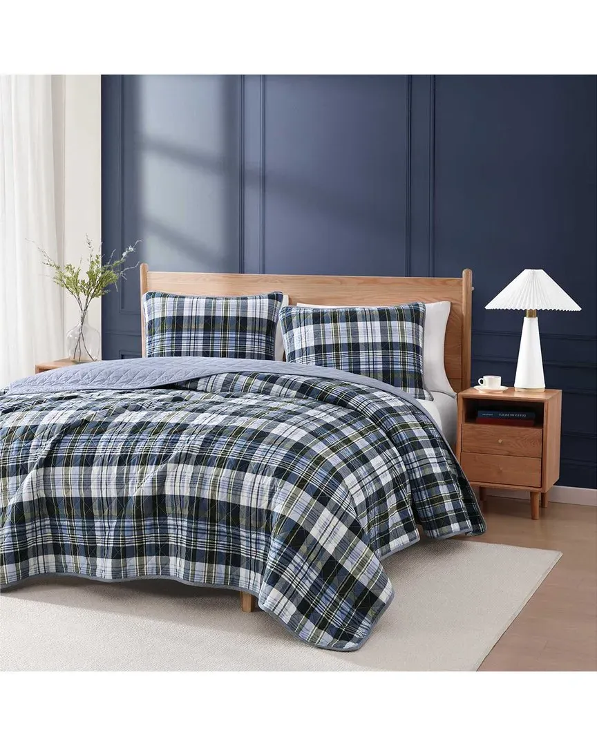 Bleecker Plaid Cotton Quilt Set - White image