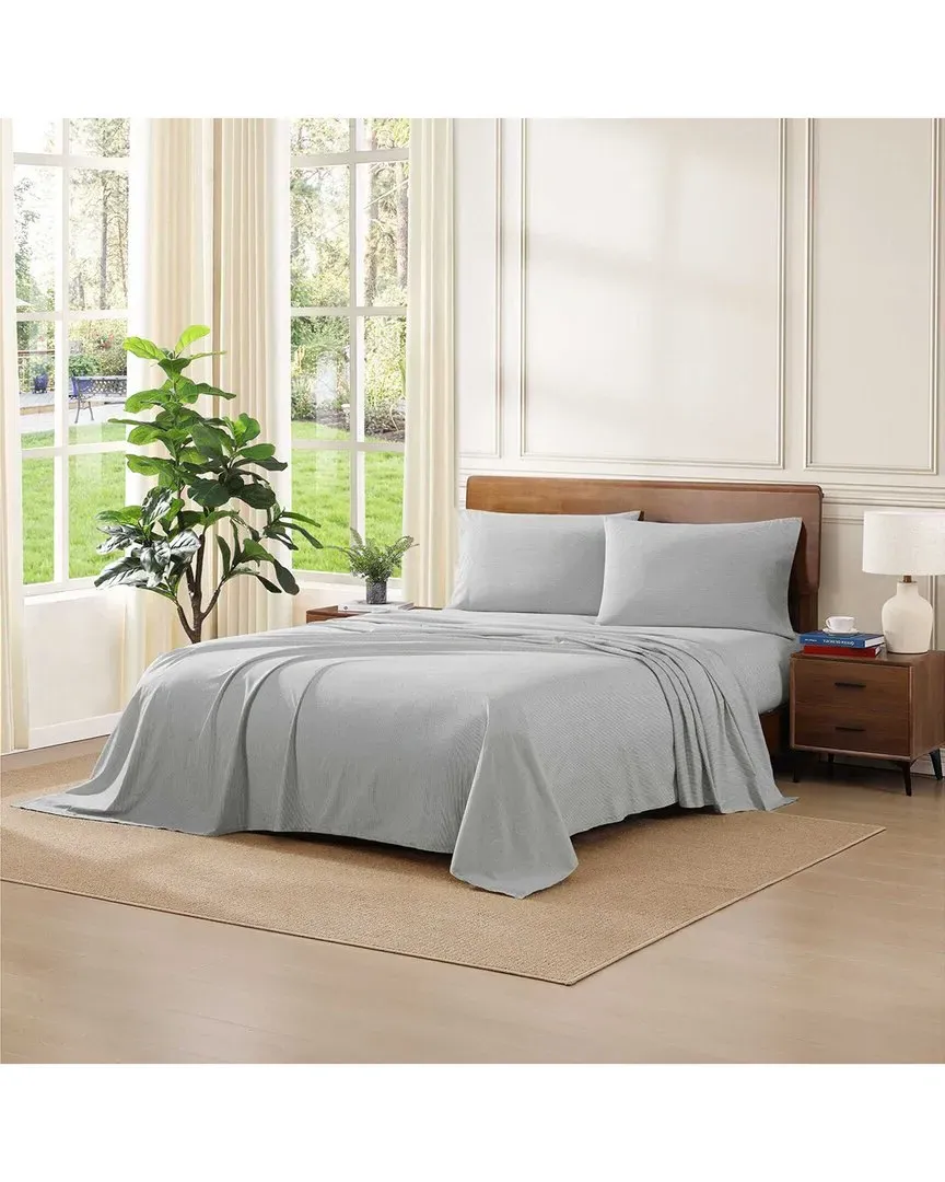 Ithaca Stripe Cotton Percale Sheet Set - White/Green