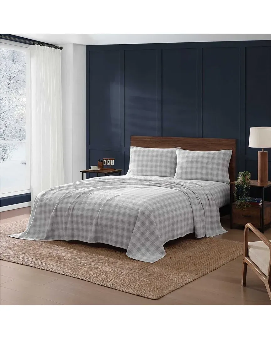 Mill Creek Plaid Cotton Flannel Sheet Set - Grey