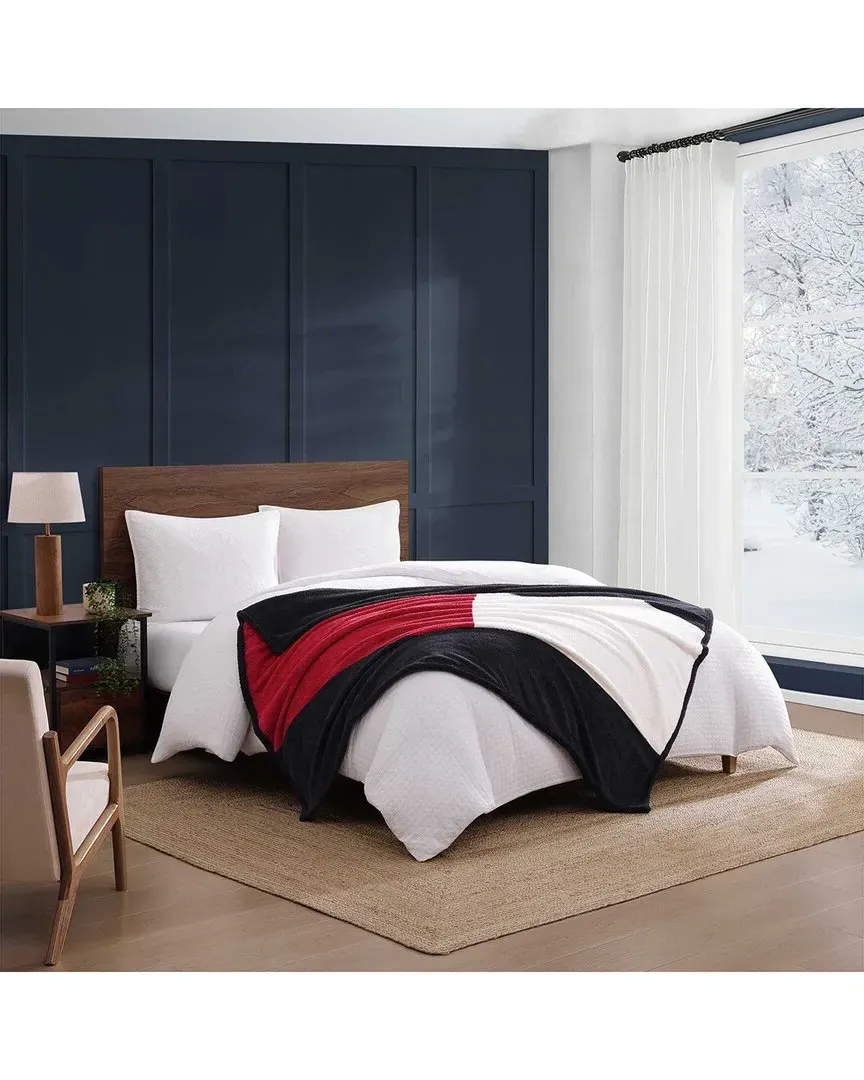 TH Flag Baby Sherpa Throw Blanket - Navy/Red/White image