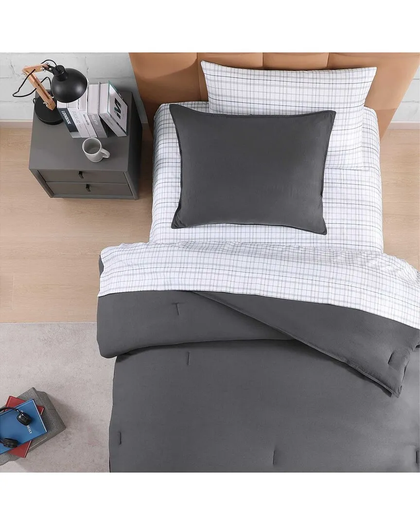 TH Solid Microfiber Comforter Bonus Set - Charcoal Grey image
